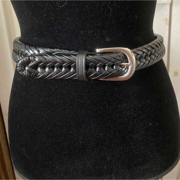 Black Braid Leather Belt - Picture 2 of 4